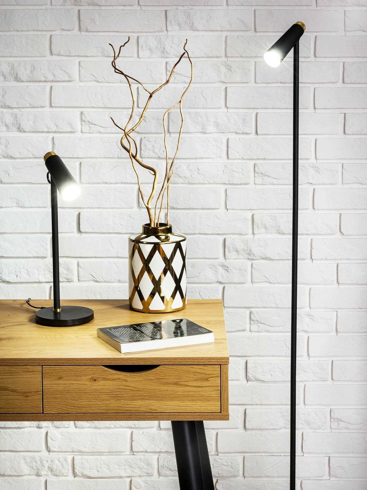 Stojací lampa s LED bodová černá