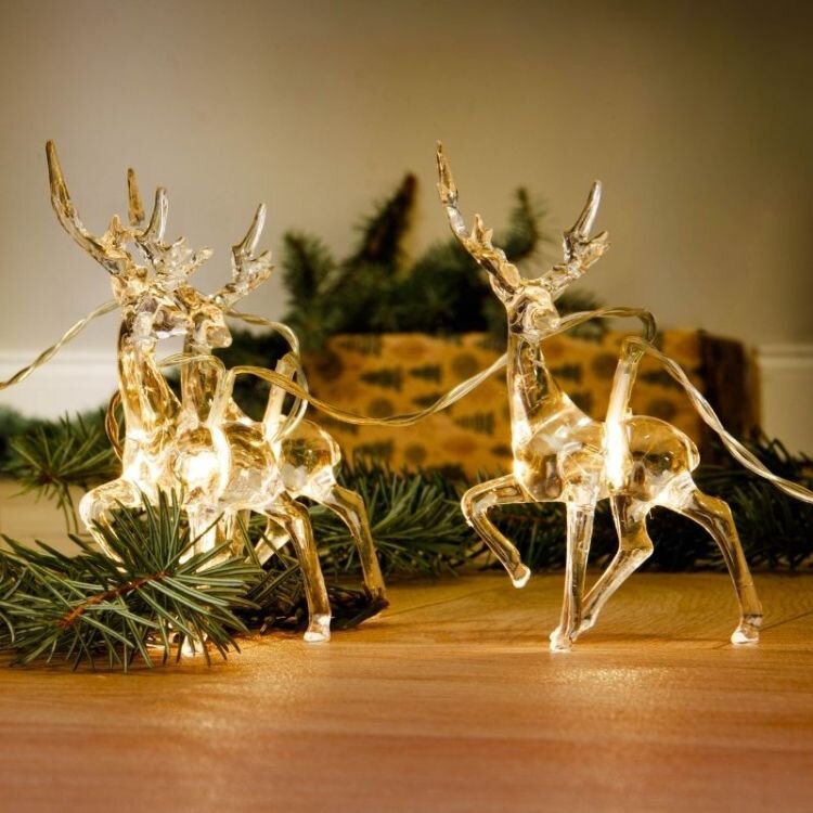 Vánoční LED světla v jelenech. 
