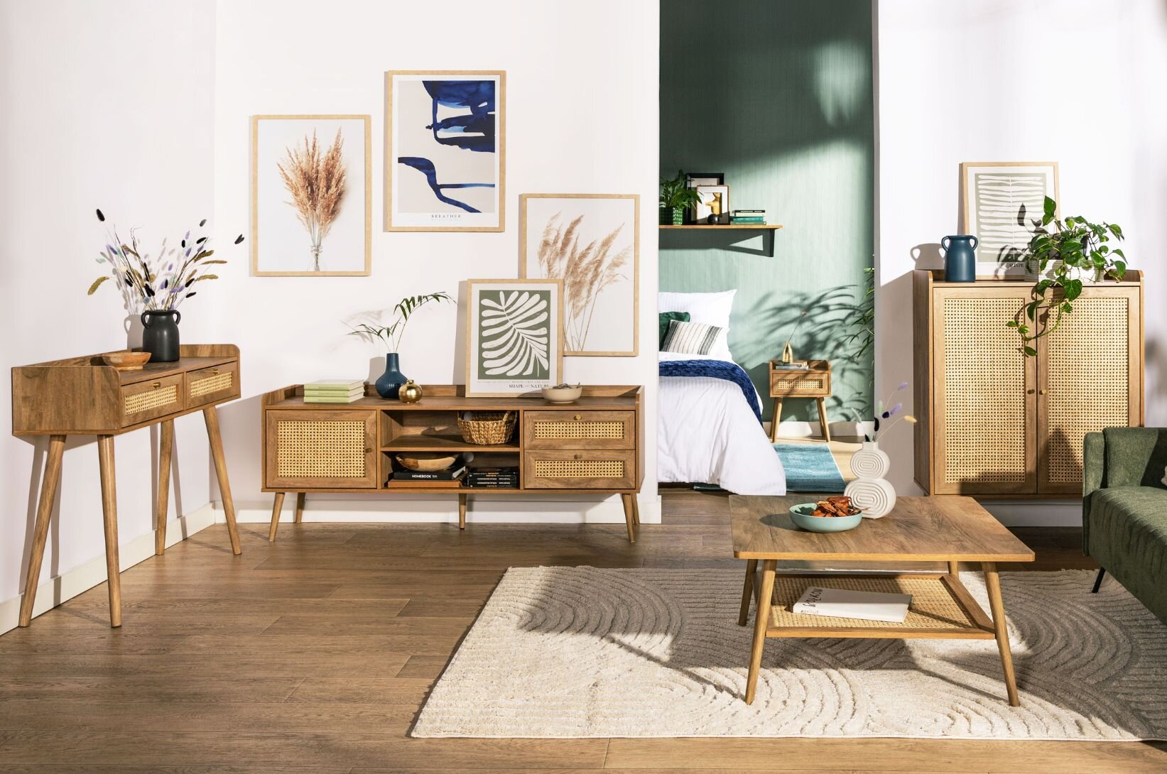 Obývací pokoj s kolekcí nábytku Fuzione.