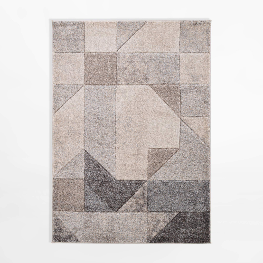 Béžovo-šedý geometrický koberec KERY 120x170 cm
