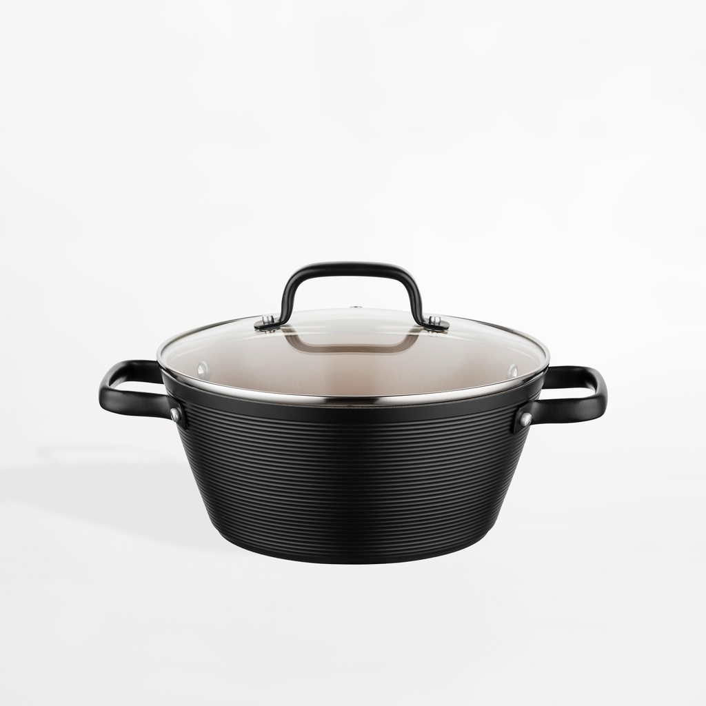 Hliníkový hrnec s poklicí CARINA BLACK 3,3 l