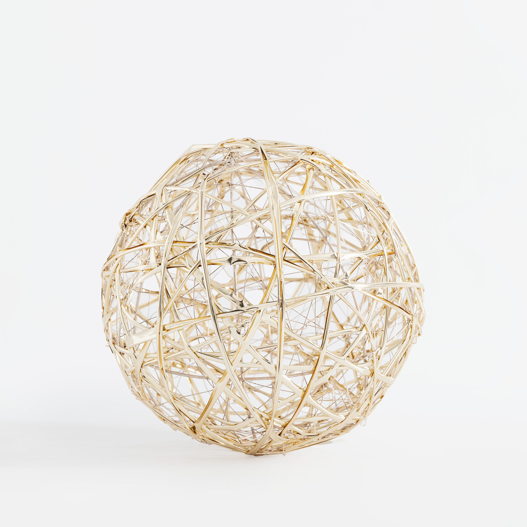 Dekorace LED koule šampaňské zlato, 20 cm
