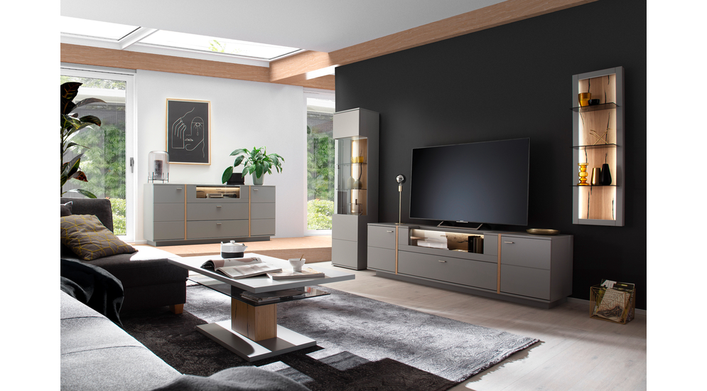 Široká TV skříňka pro moderní obývací pokoj SEVILLA