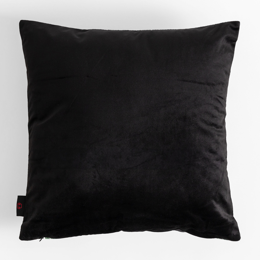 Černý povlak na polštář s listy MADERA 45x45 cm