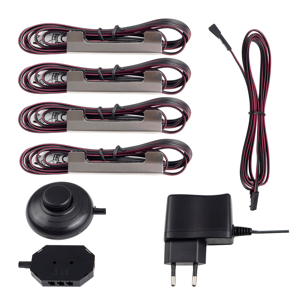 Osvětlení 4-bodové KLIPS LED INOX, studená barva