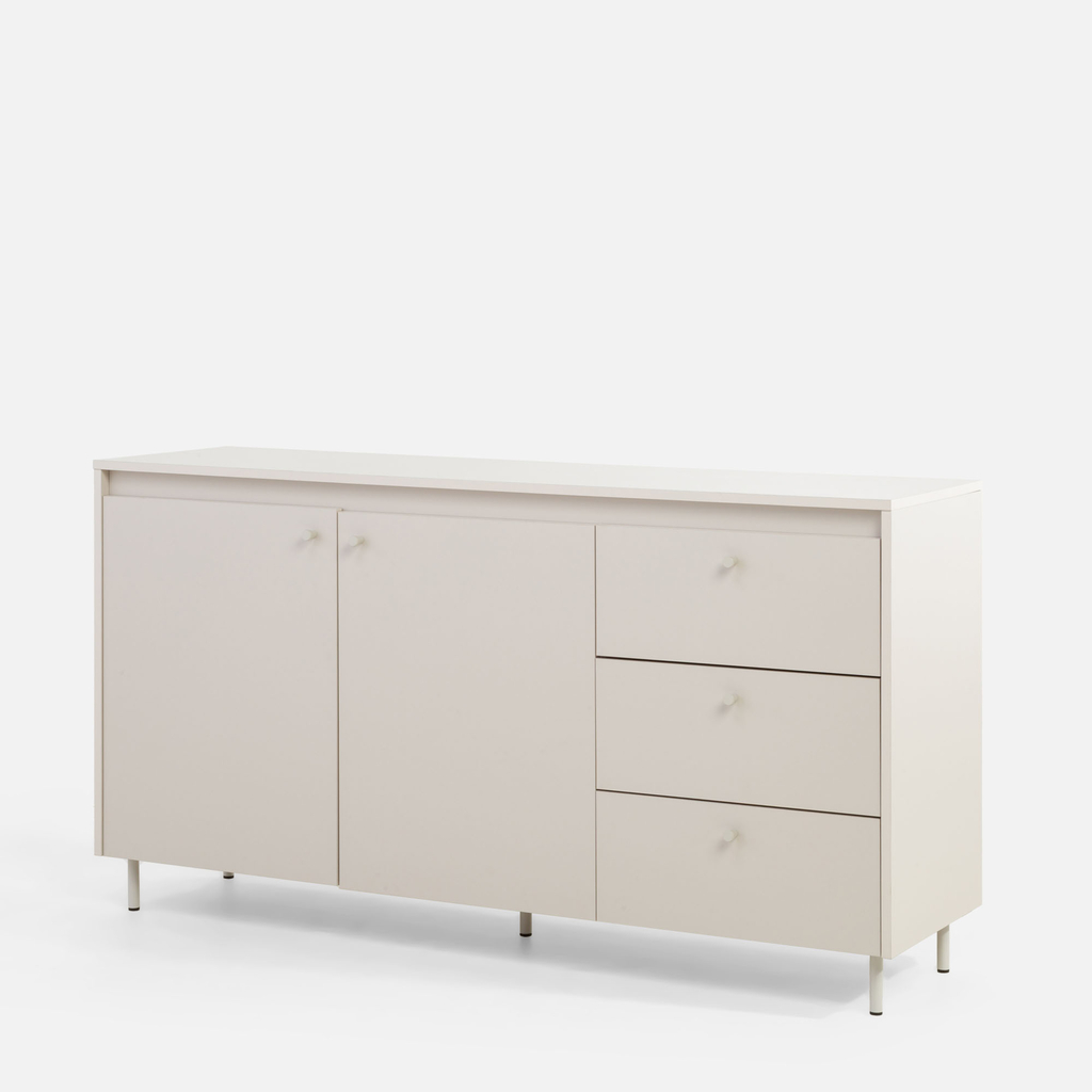 Komoda se 3 zásuvkami na kovových nožičkách TORINO kašmírová