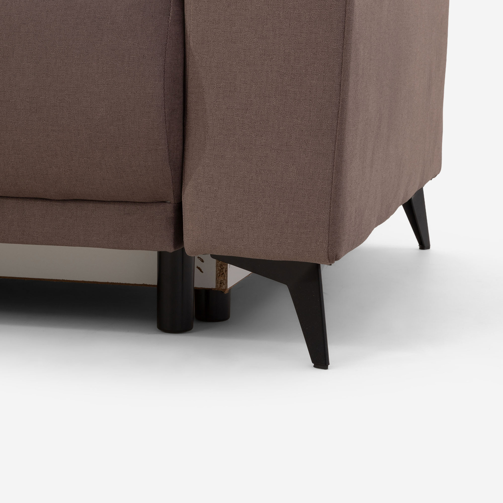 Rohová rozkládací sedačka hnědá LORENTO levá