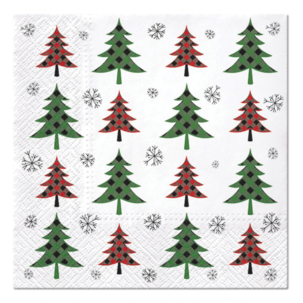Vánoční ubrousky CHRISTMAS TREE CHECK 20 ks