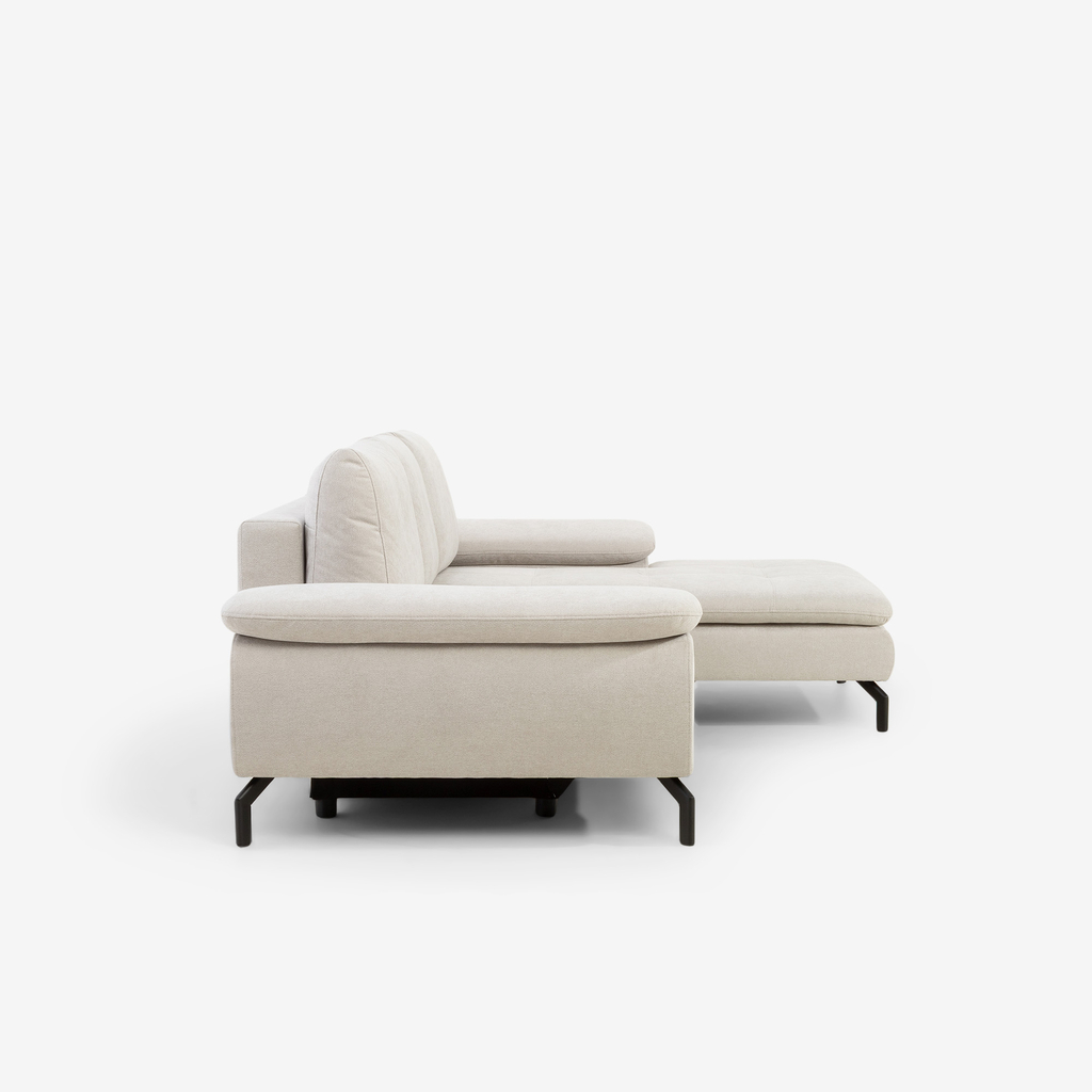 Světle šedo-béžová rozkládací rohová sedačka Vespa pravá