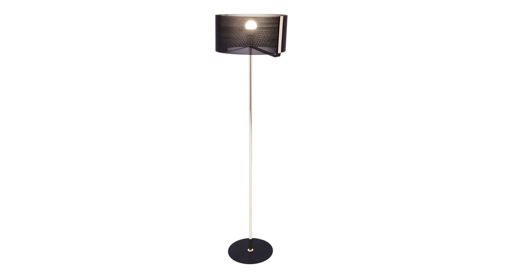 Černo-zlatá stojací lampa s dekorativním stínidlem ETRO