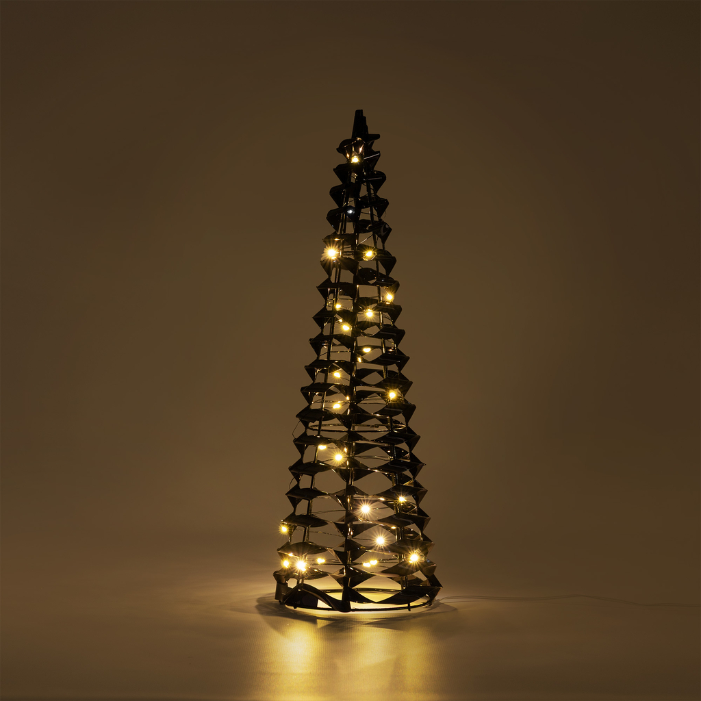 Dekorace stromeček, LED, černá, 40 cm