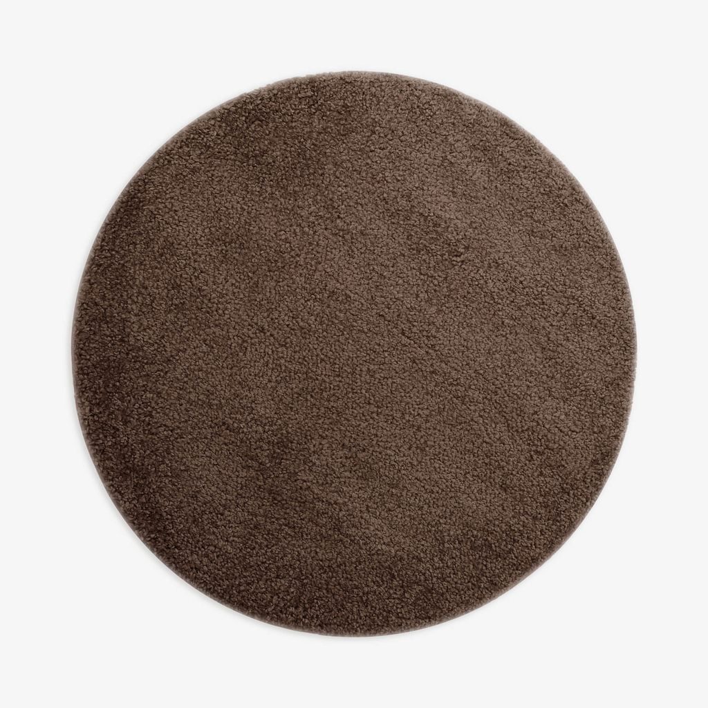 Kulatý koberec FURRY, hnědý, 100 cm