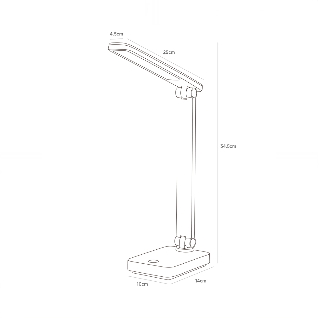 Bílá stolní lampa LED 8W s USB nabíjením