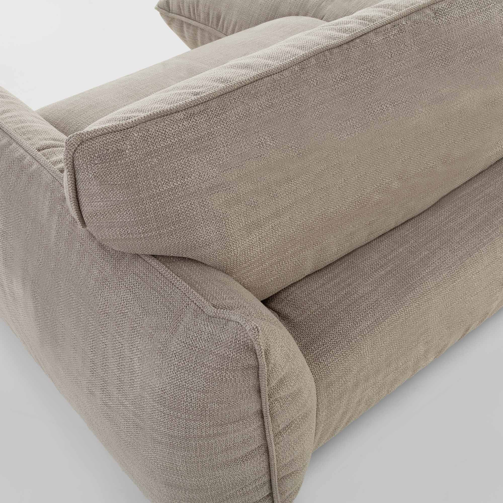 Rohová sedací souprava taupe FLUFFY levá