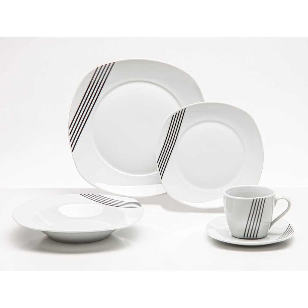 Porcelánová jídelní a kávová souprava AURELLE 30 ks