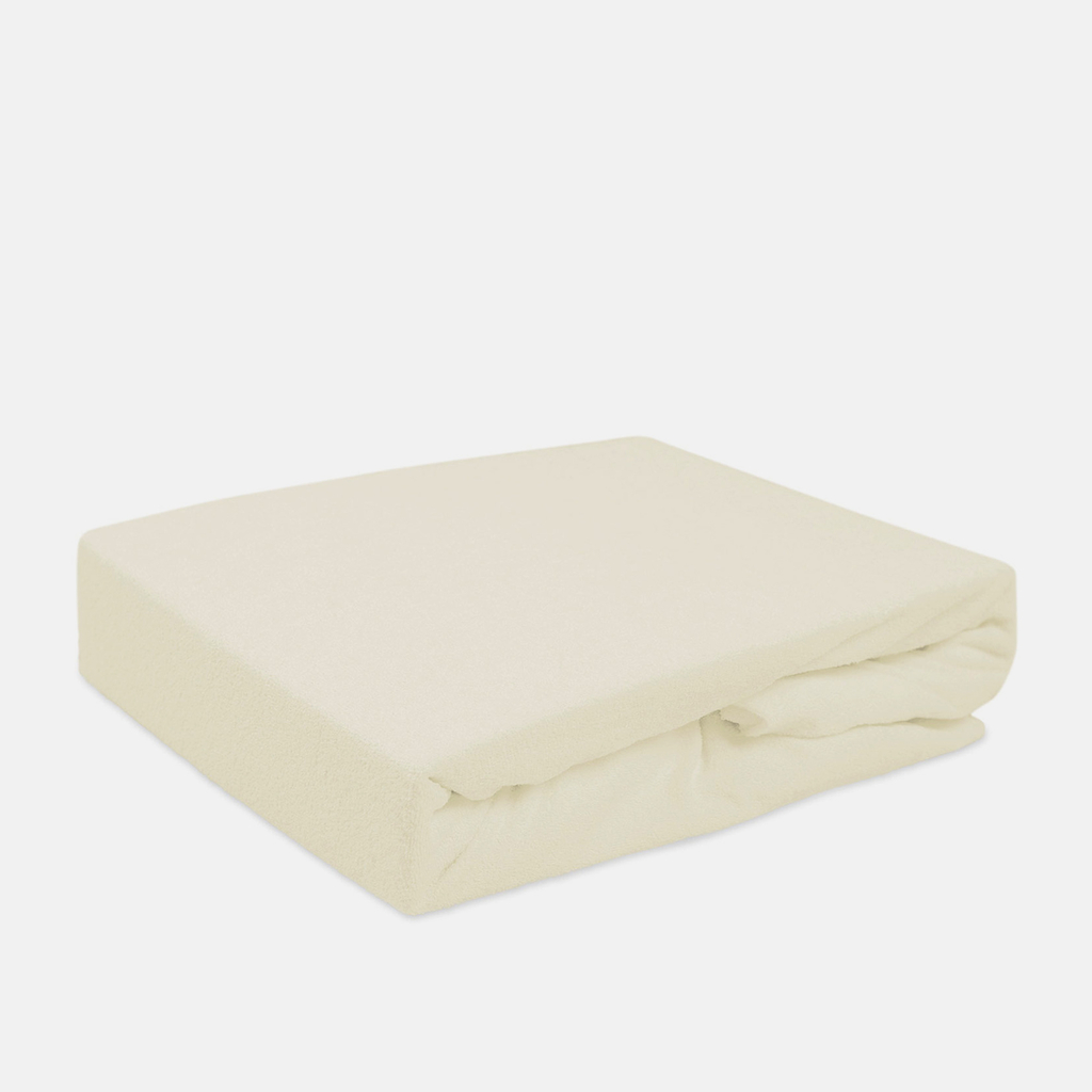 Froté prostěradlo s gumou ecru PREMIUM 90x200 cm