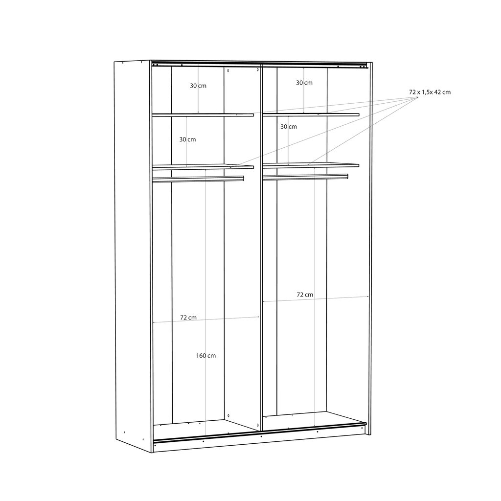 Skříň s posuvnými dveřmi FITIO lesk 150 cm