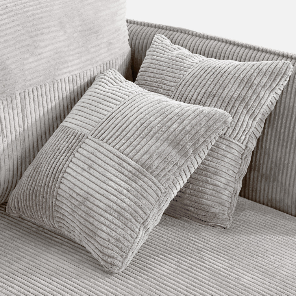 Rozkládací rohová sedačka s polštáři RAGUS světle šedá