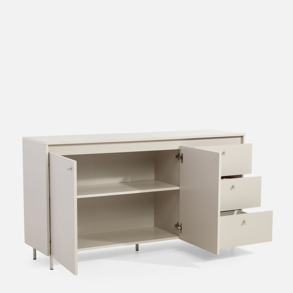 Komoda se 3 zásuvkami na kovových nožičkách TORINO kašmírová