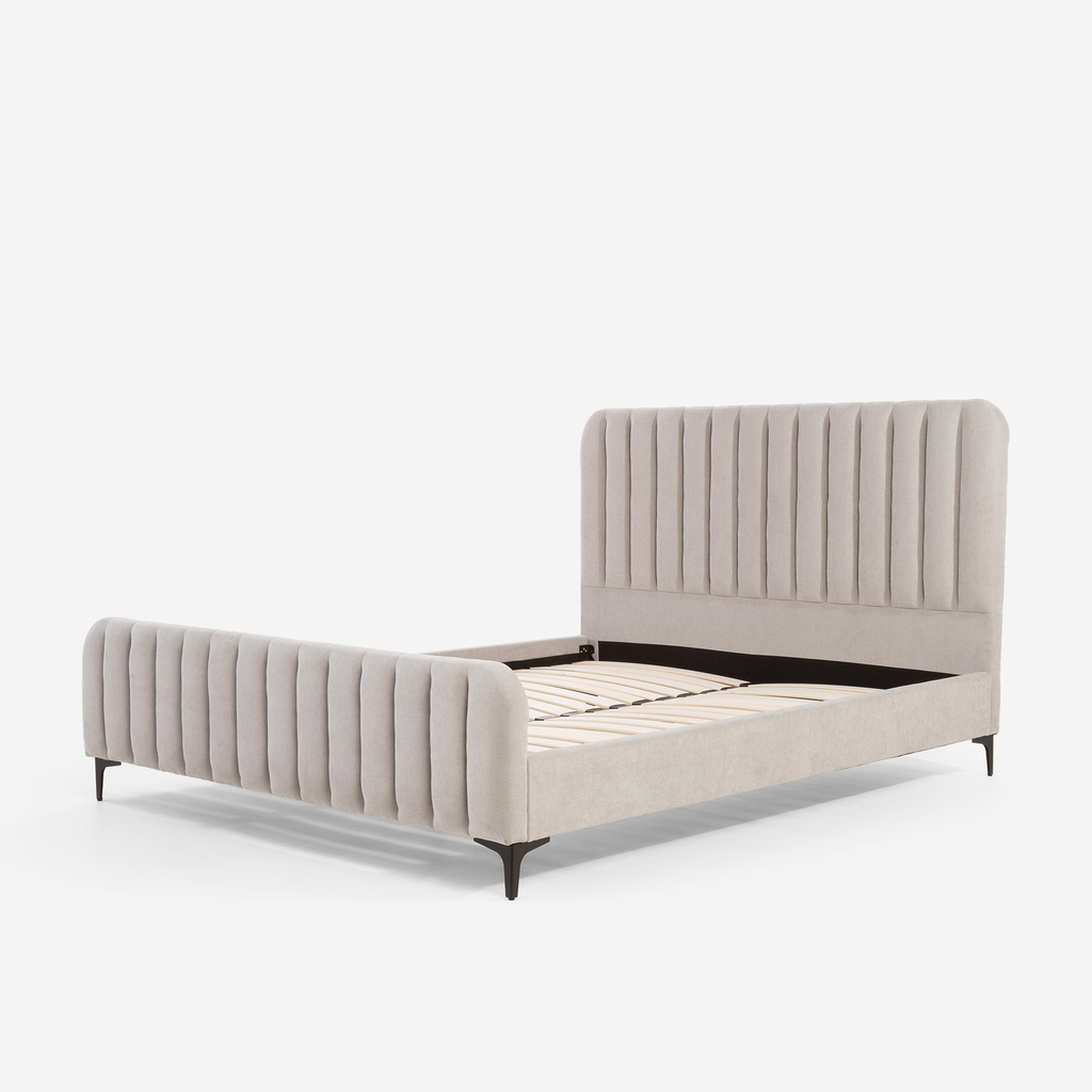Čalouněná postel v popelavém odstínu KELLY 160x200 cm