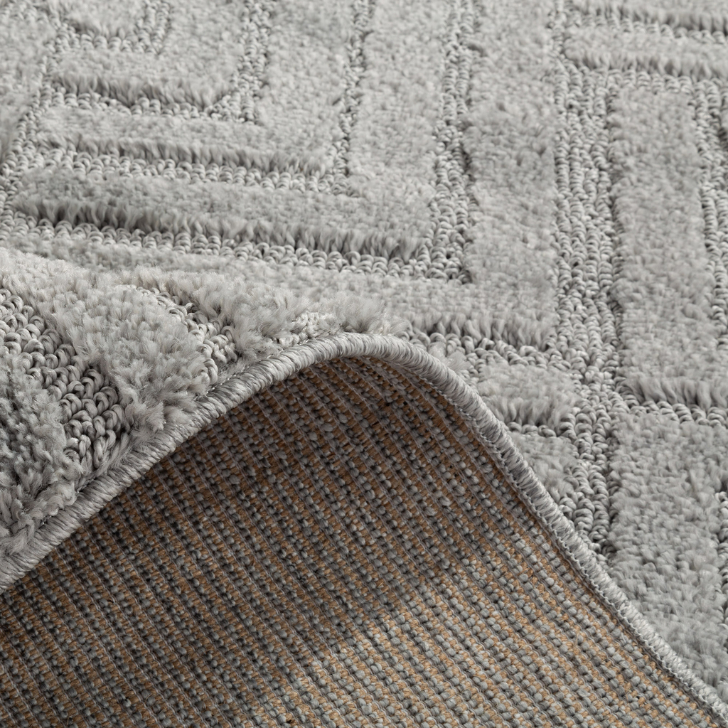 Šedý koberec geometrický LA CASA 3D 200x290 cm