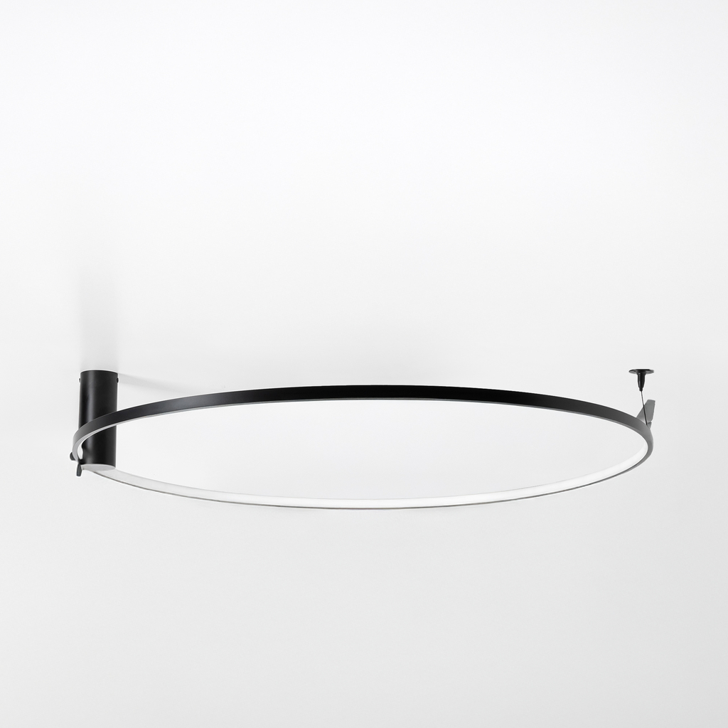 Černé kruhové stropní LED svítidlo HORIK 90 cm