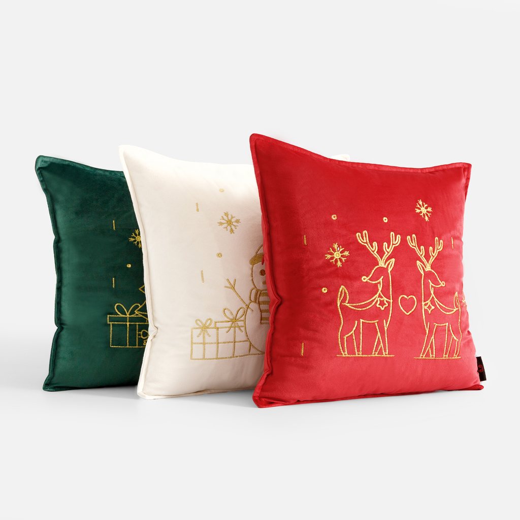 Povlak na polštář s stromečkem TWINKLE 45x45 cm tmavě zelený