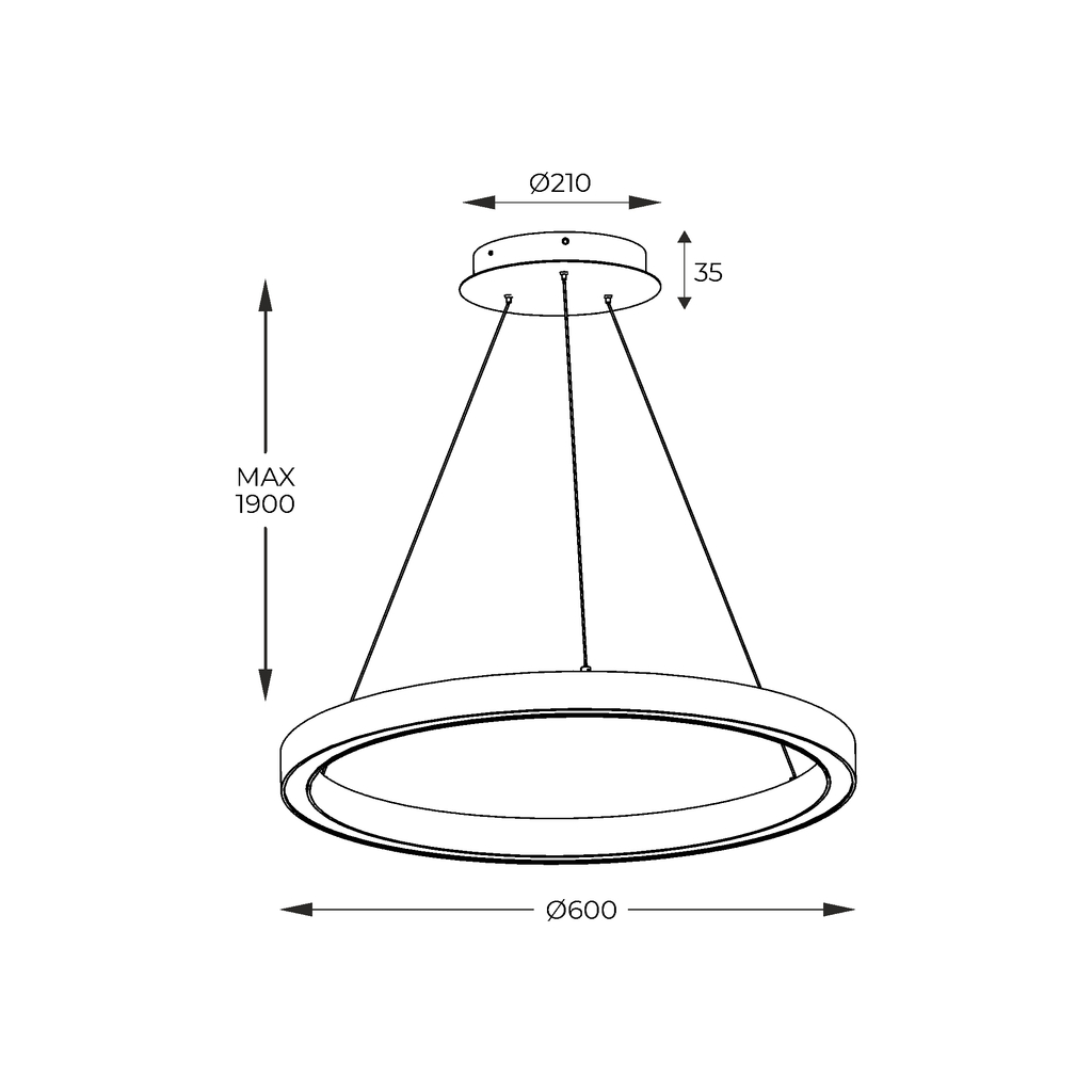 Zlaté závěsné LED svítidlo CARLO 60 cm