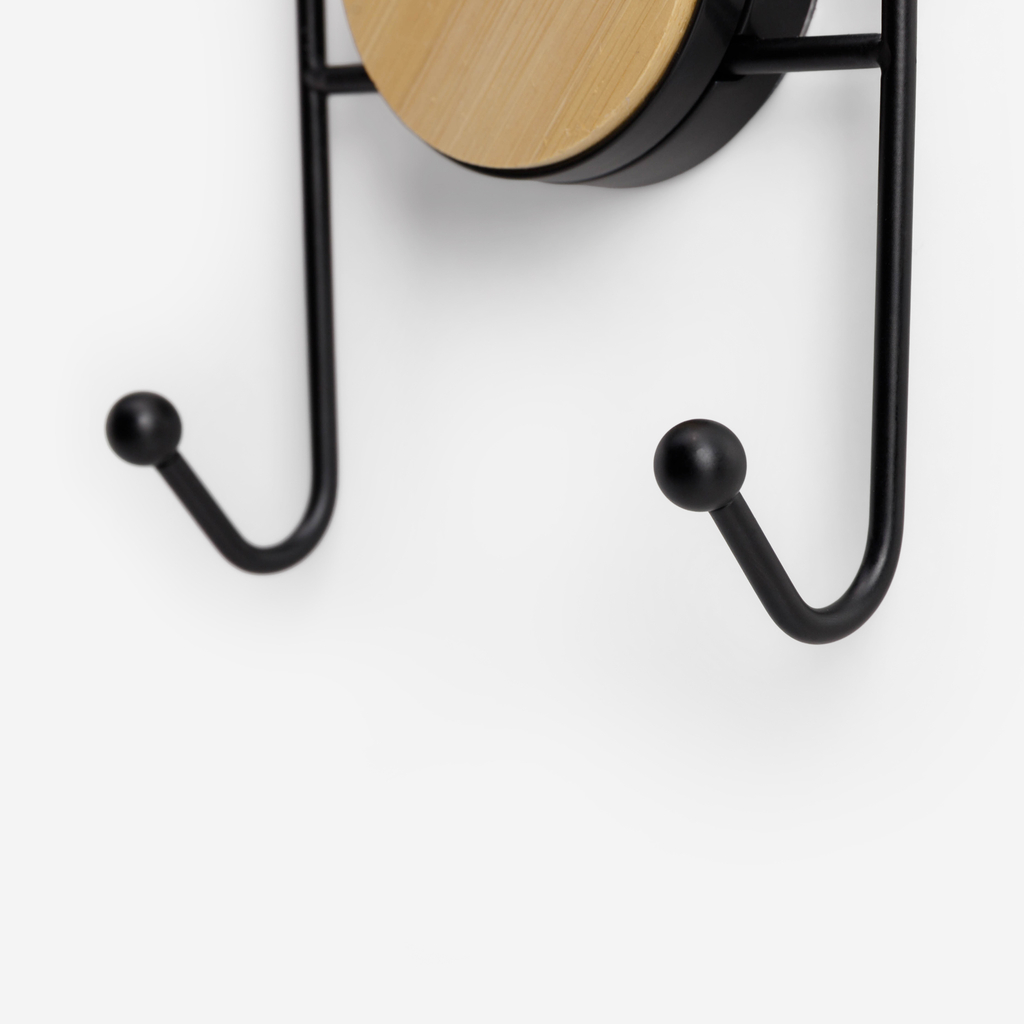 Bambusový černý držák na ručníky