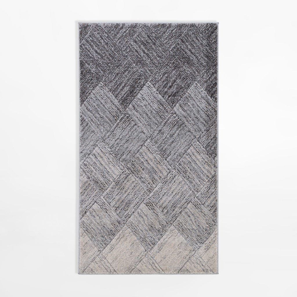 Šedo-krémový geometrický koberec KERY 80x150 cm