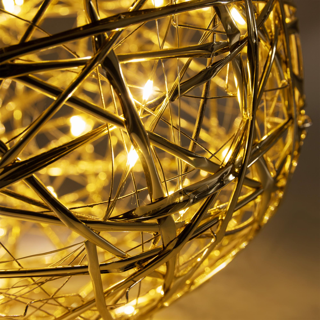 Dekorace LED koule šampaňské zlato, 20 cm