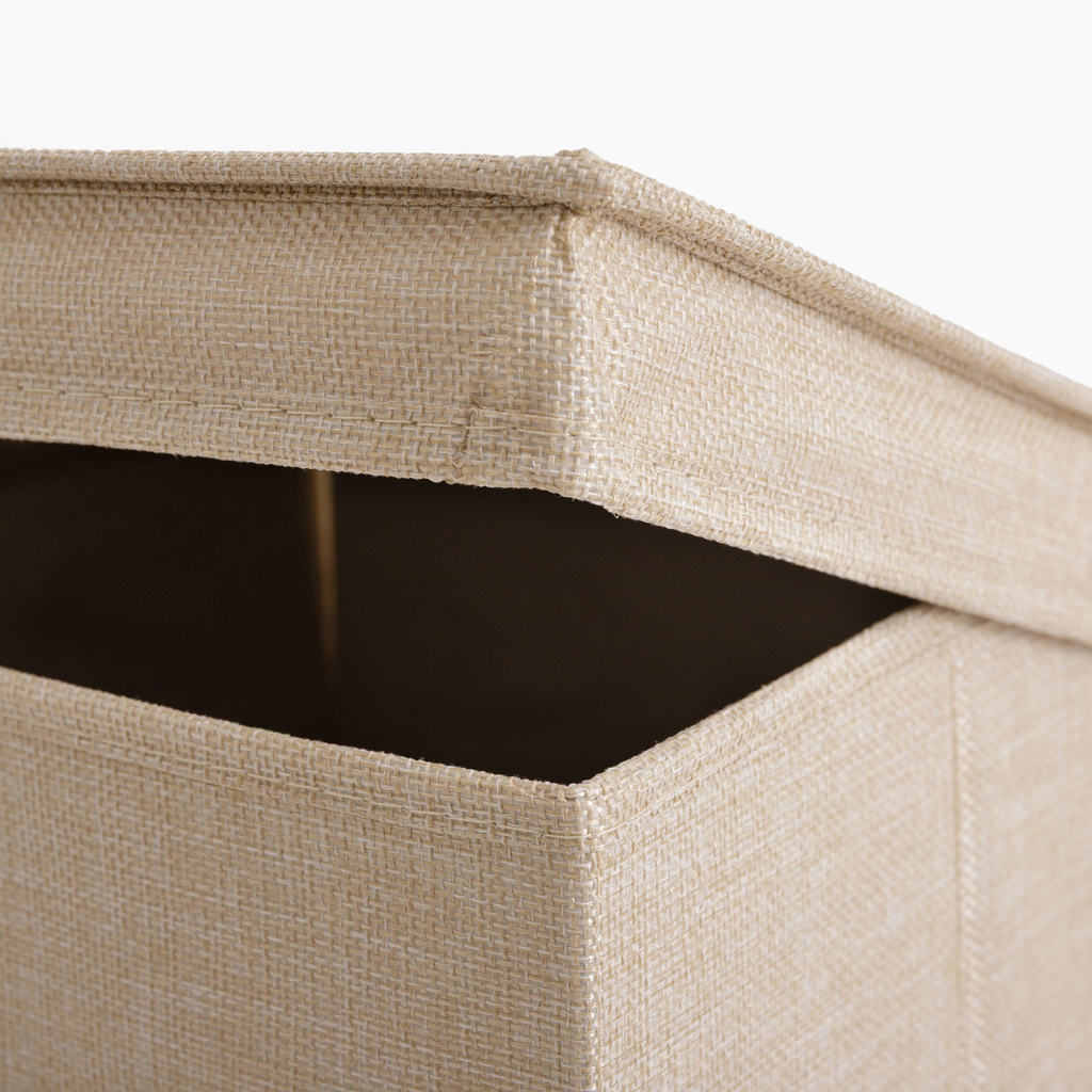 Béžový skládací box s víkem 28x28x28 cm