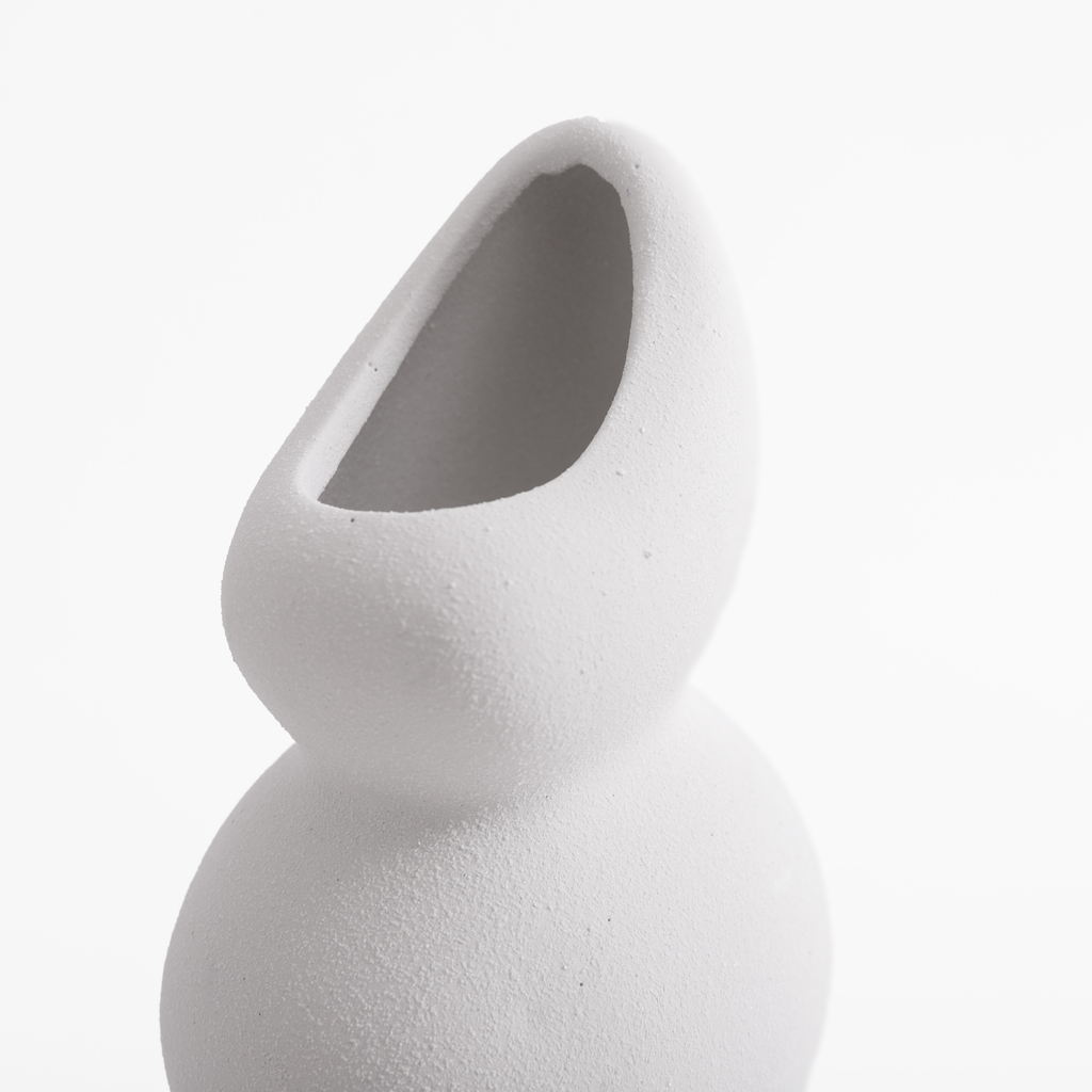 Bílá váza sněhulák 24,2 cm