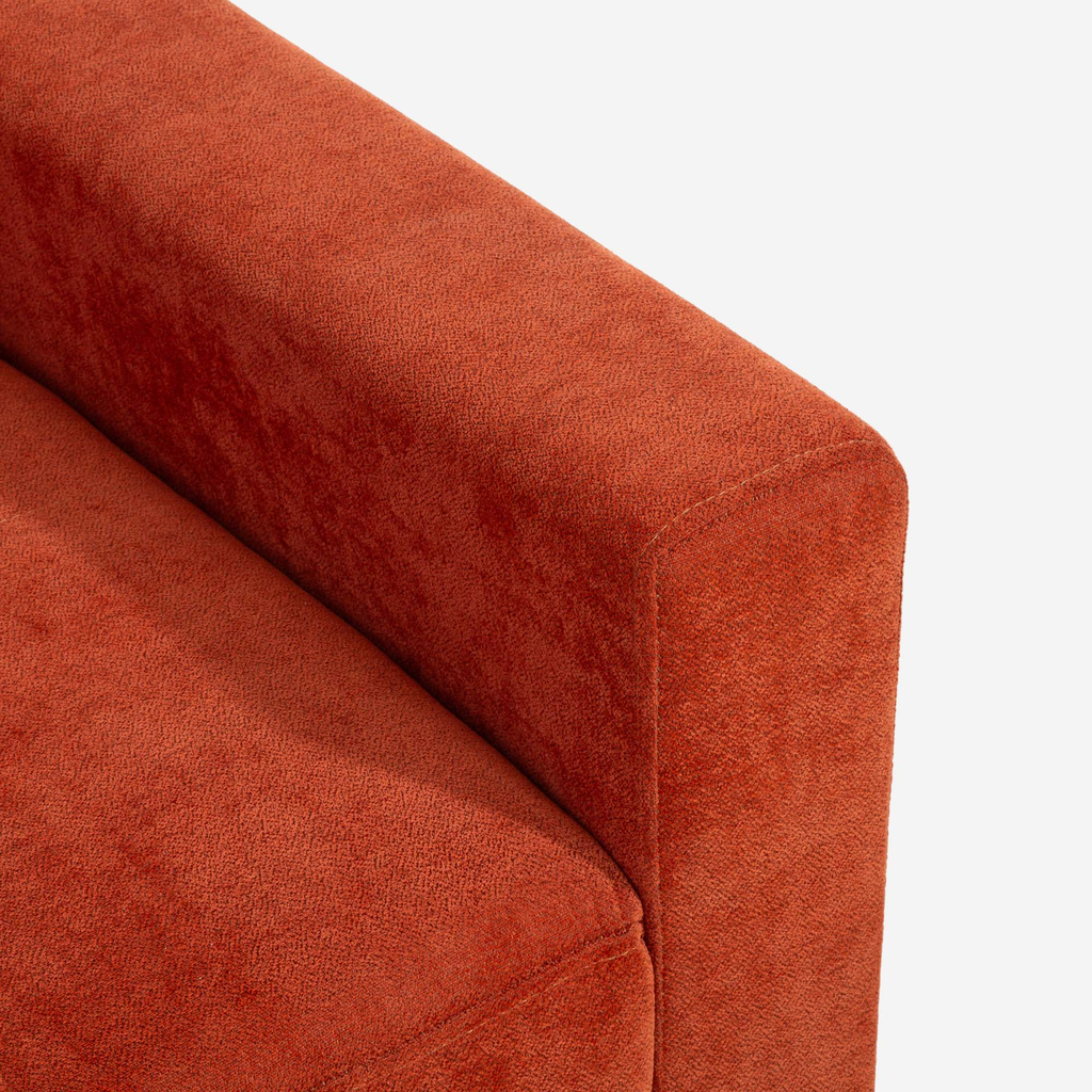 Cihlová rozkládací rohová sedací souprava FEN 5P levá