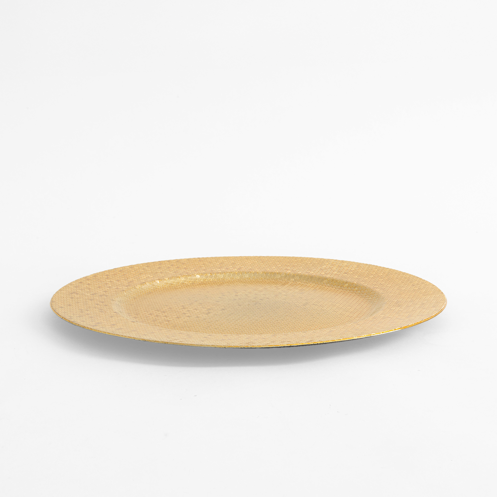 Zlatý ozdobný talíř 33 cm