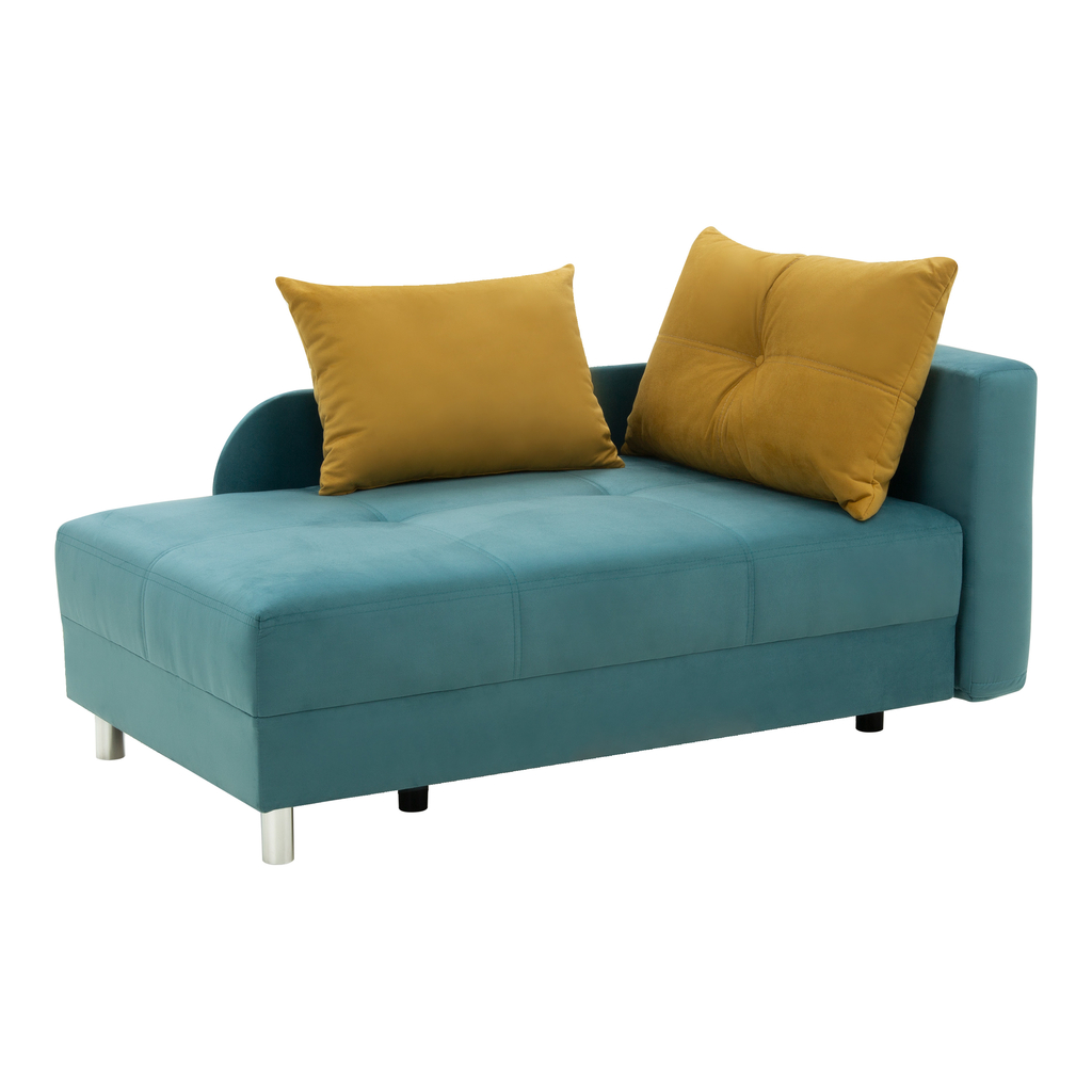 Modro-žlutá rozkládací pohovka LETTO pravá