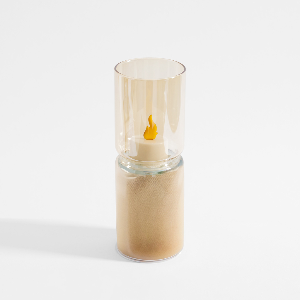 Dekorace LED amber svíčka 18,3 cm