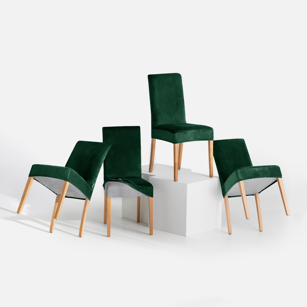 Potah na židli lahvově zelený SENTO 48x48x58 4 ks