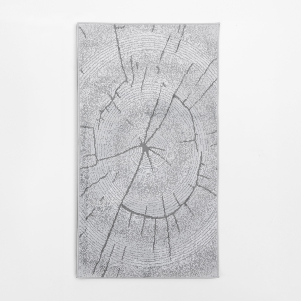 Šedý koberec se vzorem plátku dřeva MIRACLE 80X150 cm