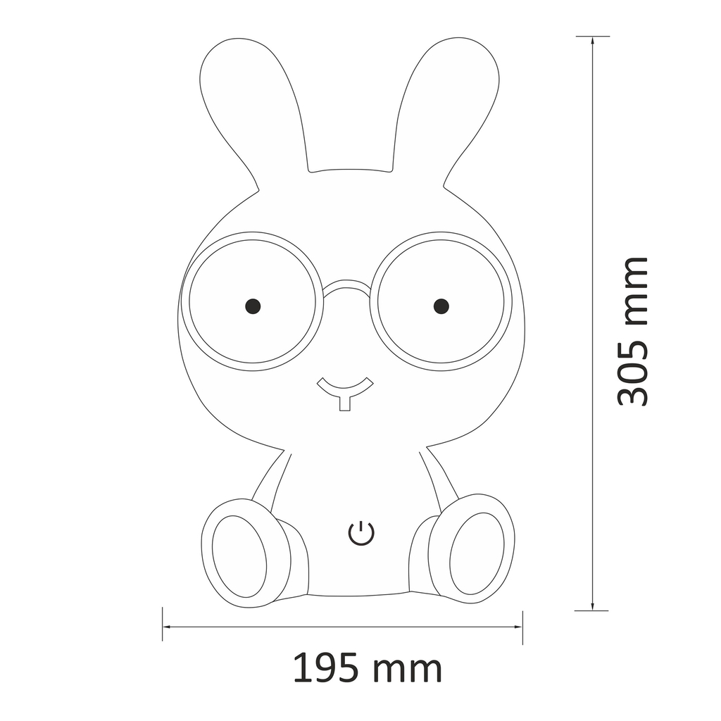 Růžová dětská noční lampička LED KRÁLÍK