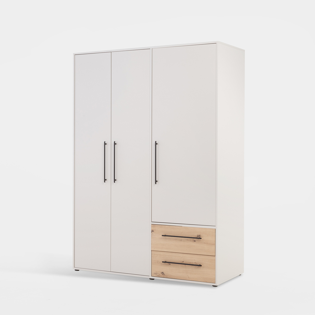 Šatní skříň se zásuvkami 3-dveřová CLOUDIN
