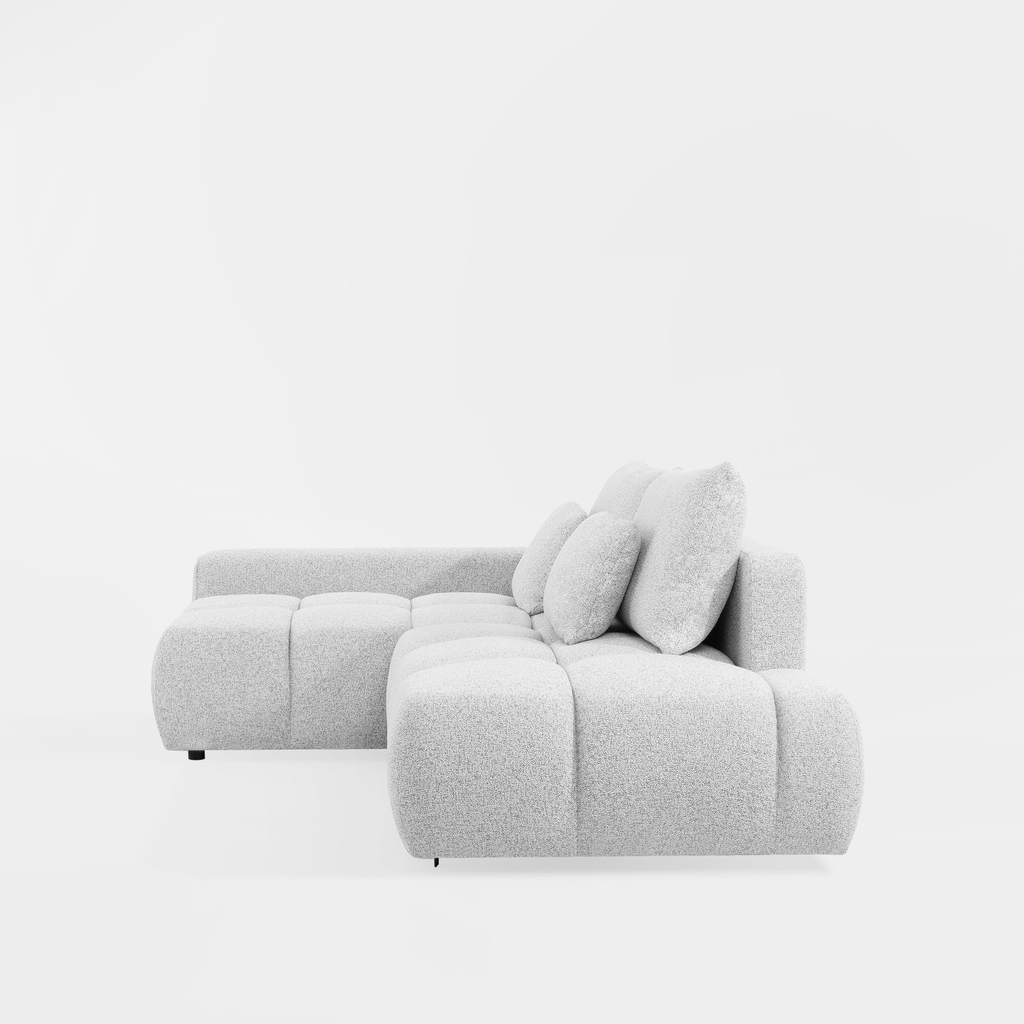 Rozkládací rohová sedačka šedá melírovaná BIANCO O levá