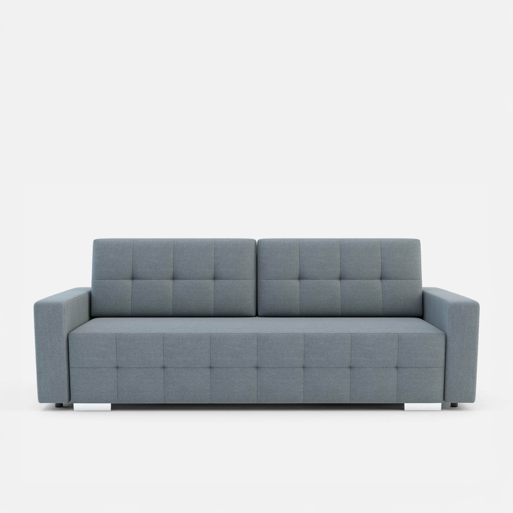 Sofa rozkładana z pikowaniem szara LILA
