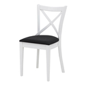 Bílá dřevěná židle s černým sedákem FRESCO