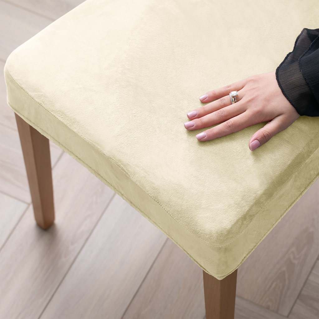 Potah na židli krémový SENTO 48x48x58 4 ks