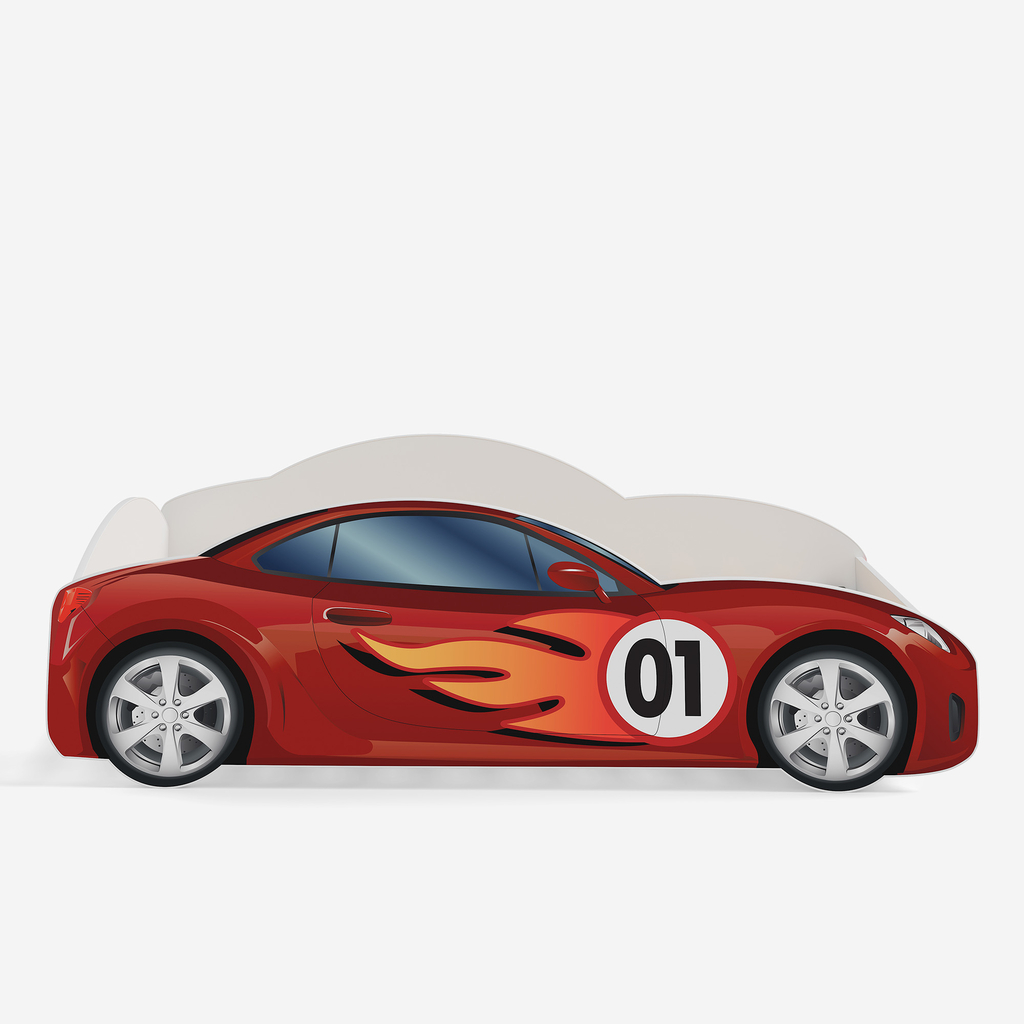 Postel ve tvaru auta červené SPEED 80x160