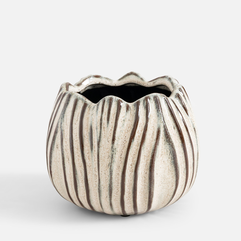 Bílý obal na květináč 17 cm