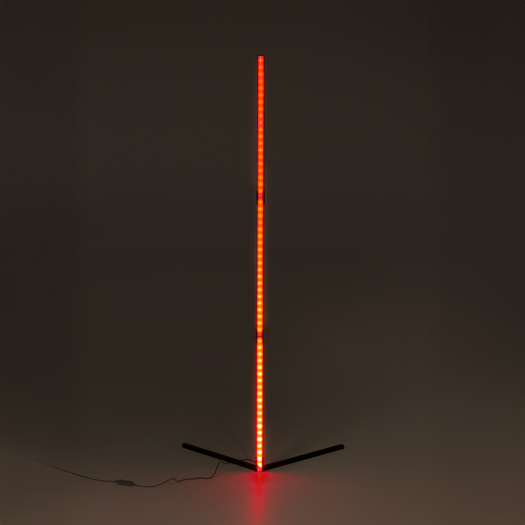 Lampa podłogowa LED RGB muzyczna czarna z pilotem