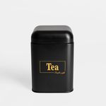 Plechová dóza do kuchyně černá TEA 19 cm