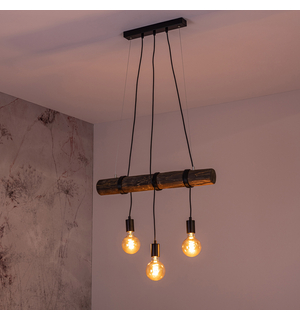 Rustikální závěsné svítidlo TRABO 3 ořech